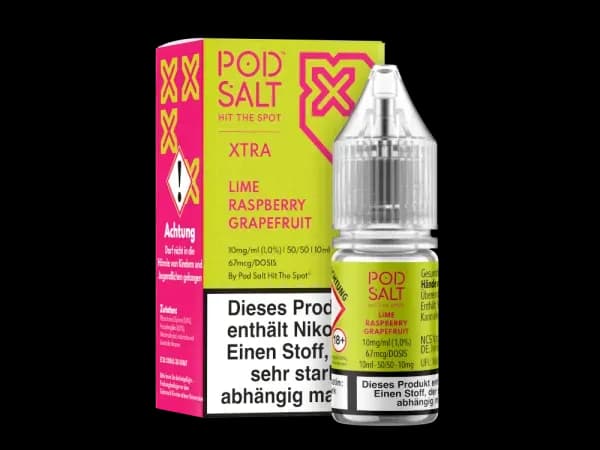 Pod Salt X - Nikotinsalz Liquid  - Lime Raspberry Grapefruit (Packung: 1er Packung / Stärke: 10 mg/ml / Geschmack: Lime Raspberry Grapefruit)...