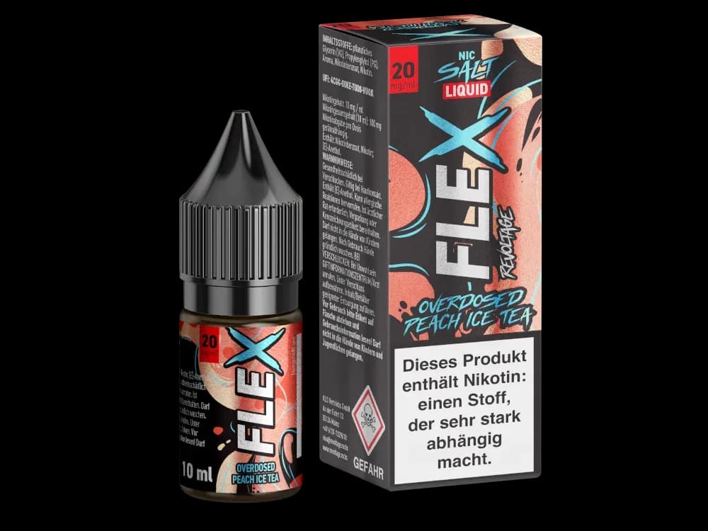Revoltage - FLEX Nikotinsalz Liquid - Peach Ice Tea (Packung: 1er Packung / Stärke: 20 mg/ml / Geschmack: Peach Ice Tea) (995,00 EUR / liter)