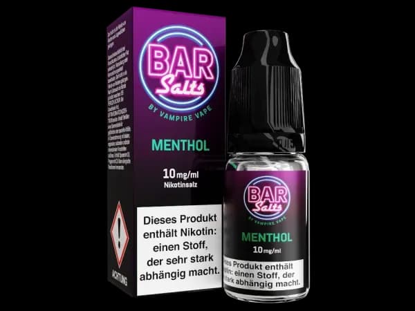 Vampire Vape - Bar Salts - Nikotinsalz Liquid - Menthol (Packung: 1er Packung / Stärke: 10 mg/ml / Geschmack: Menthol) (895,00 EUR / liter)