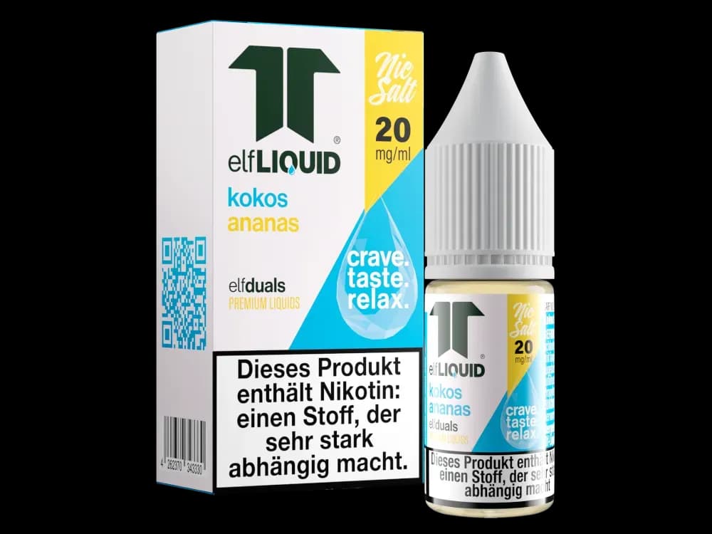 Elf-Liquid - Dual - Nikotinsalz Liquid 10 mg/ml - Kokos-Ananas (Packung: 1er Packung / Stärke: 20 mg/ml / Geschmack: Kokos-Ananas) (895,00 EUR /...