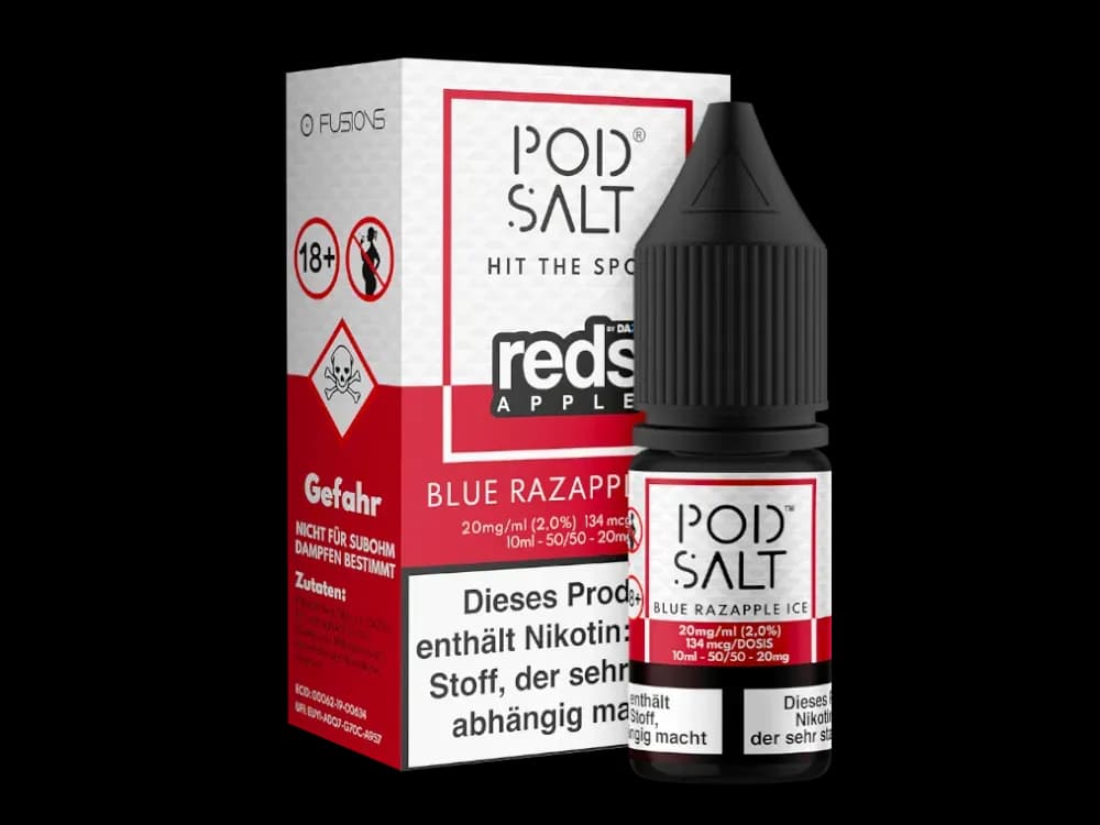 Pod Salt Fusion - Blue Razapple Ice - Nikotinsalz Liquid  (Packung: 1er Packung / Stärke: 20 mg/ml) (1095,00 EUR / liter)