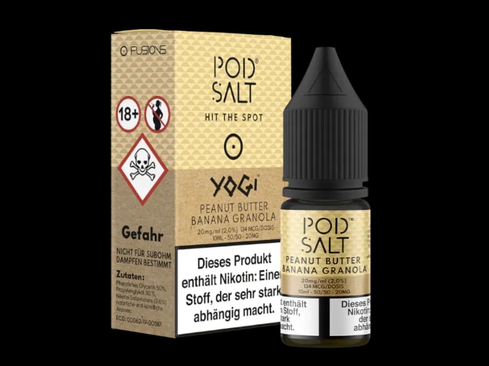 Pod Salt Fusion - Peanut Butter Banana Granola - Nikotinsalz Liquid  (Packung: 1er Packung / Stärke: 20 mg/ml) (1095,00 EUR / liter)