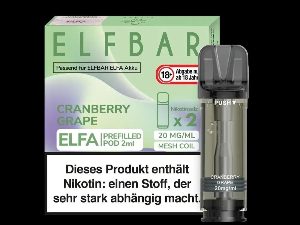 Elfbar Elfa Pod 20mg/ml (2 Stück) - Blue Razz Lemonade (Packung: 1er Packung / Stärke: 20 mg/ml / Geschmack: Cranberry Grape) (2987,50 EUR / liter)