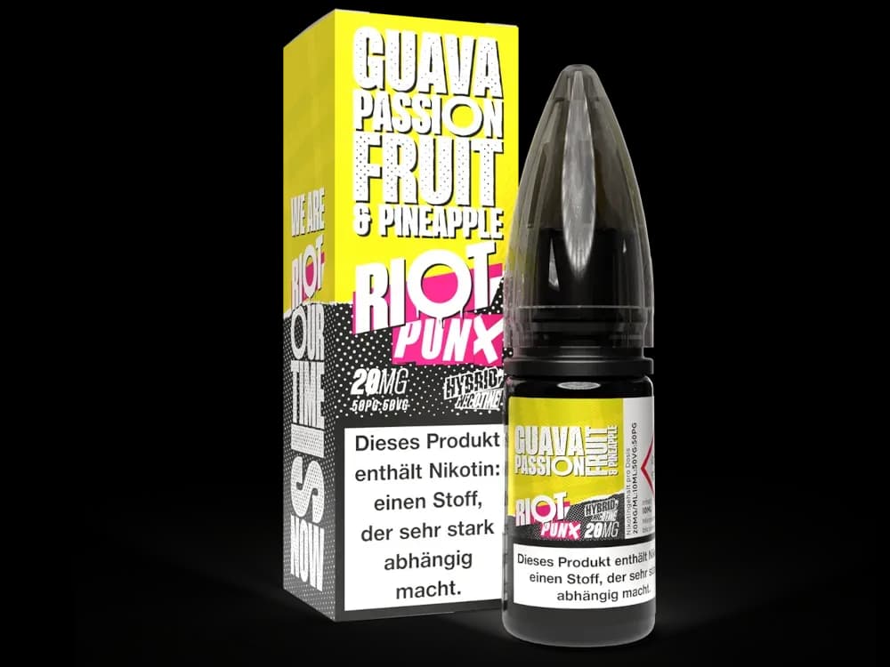 Riot Squad - PUNX - Hybrid Nikotinsalz Liquid - Guava, Passionfruit & Pineapple (Packung: 1er Packung / Stärke: 20 mg/ml / Geschmack: Guava,...