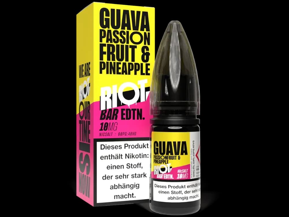 Riot Squad - BAR EDTN. - Nikotinsalz Liquid - Guava Passionfruit Pineapple (Packung: 1er Packung / Stärke: 10 mg/ml / Geschmack: Guava Passionfruit...