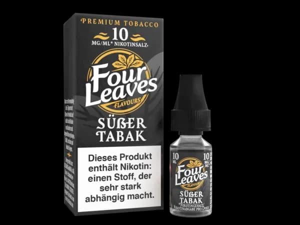 Four Leaves - Nikotinsalz Liquid - Süßer Tabak (Packung: 1er Packung / Stärke: 10 mg/ml / Geschmack: Süßer Tabak) (895,00 EUR / liter)