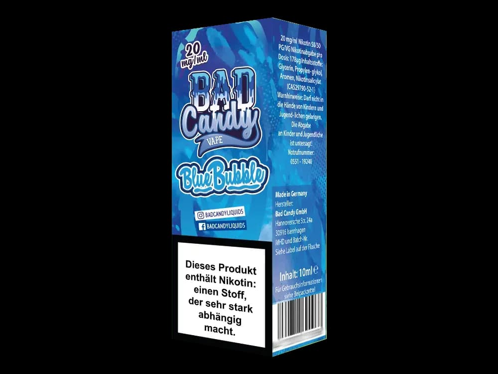 Bad Candy Liquids - Blue Bubble - Nikotinsalz Liquid  (Packung: 1er Packung / Stärke: 20 mg/ml) (895,00 EUR / liter)