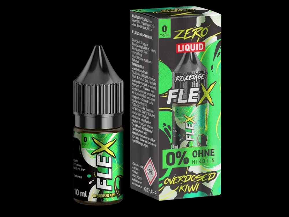 Revoltage - FLEX Nikotinsalz Liquid - Kiwi (Packung: 1er Packung / Stärke: 0 mg/ml / Geschmack: Kiwi) (895,00 EUR / liter)