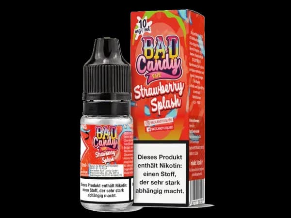 Bad Candy Liquids - Strawberry Splash - Nikotinsalz Liquid 10 mg/ml (Packung: 1er Packung / Stärke: 10 mg/ml) (895,00 EUR / liter)