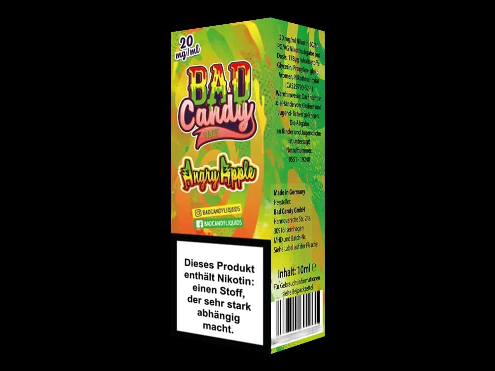 Bad Candy Liquids - Angry Apple - Nikotinsalz Liquid (Packung: 1er Packung / Stärke: 20 mg/ml) (895,00 EUR / liter)