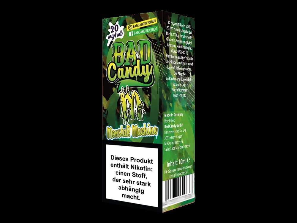 Bad Candy Liquids - Monstar Machine - Nikotinsalz Liquid  (Packung: 1er Packung / Stärke: 20 mg/ml) (895,00 EUR / liter)
