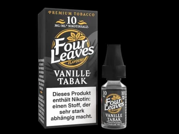 Four Leaves - Nikotinsalz Liquid - Vanille Tabak (Packung: 1er Packung / Stärke: 10 mg/ml / Geschmack: Vanille Tabak) (895,00 EUR / liter)