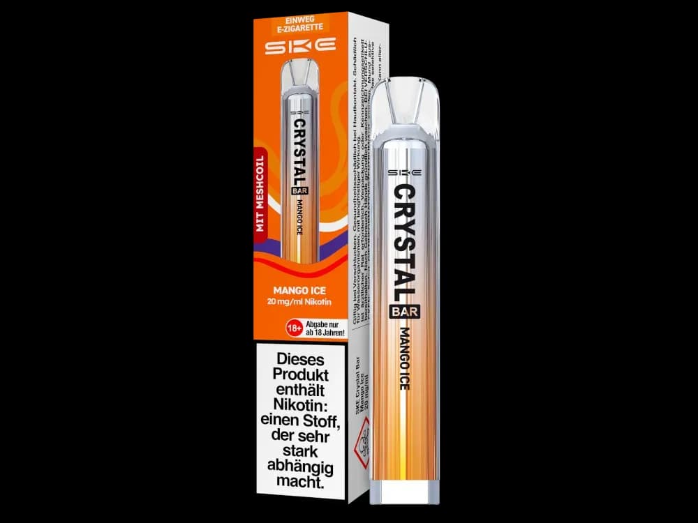 SKE - Crystal Bar Einweg E-Zigarette (Packung: 1er Packung / Stärke: 20 mg/ml / Geschmack: Mango Ice) (4475,00 EUR / liter)