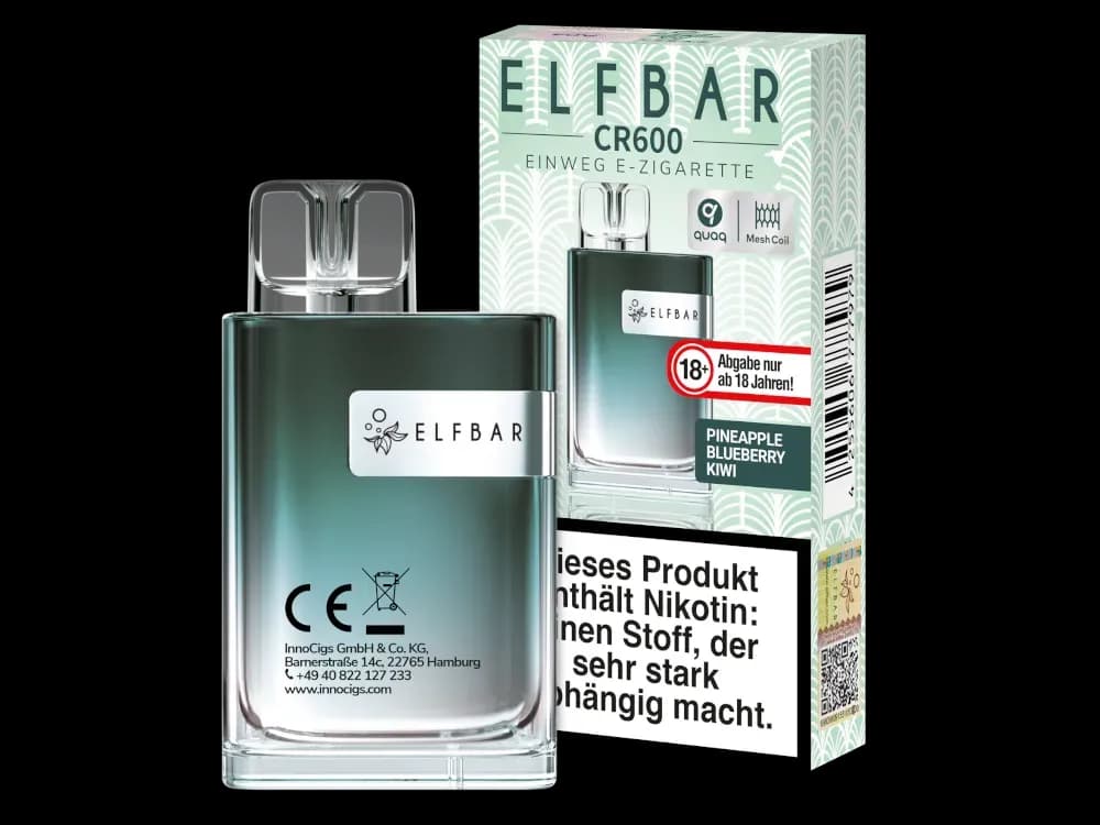 Elfbar - CR600 Einweg E-Zigarette - Alps Ice (Packung: 1er Packung / Geschmack: Pineapple Blueberry Kiwi) (4475,00 EUR / liter)