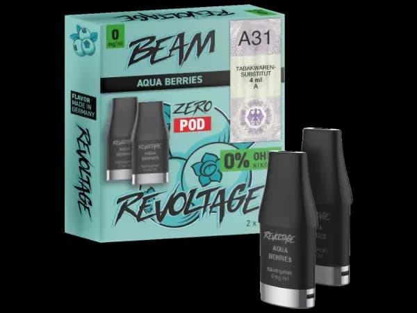Revoltage - Beam Pod (2 Stück pro Packung) - Aqua Berries (Packung: 1er Packung / Stärke: 0 mg/ml / Geschmack: Black Mango) (2237,50 EUR / liter)