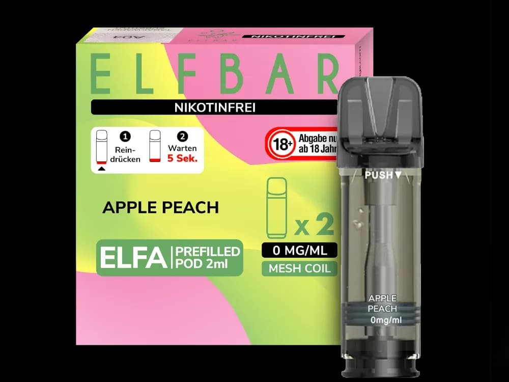 Elfbar Elfa Pod 20mg/ml (2 Stück) - Blue Razz Lemonade (Packung: 1er Packung / Stärke: 0 mg/ml / Geschmack: Apple Peach) (2987,50 EUR / liter)