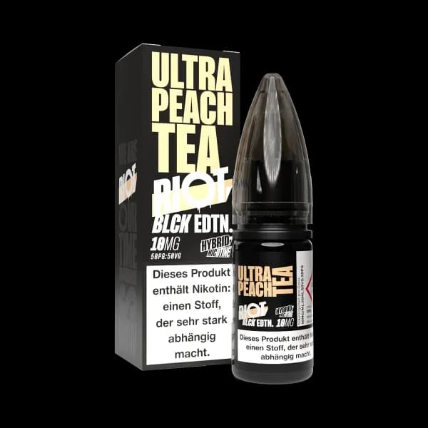 Riot Squad - BLCK Edition - Hybrid Nikotinsalz Liquid - Ultra Peach Tea (Packung: 1er Packung / Stärke: 5 mg/ml / Geschmack: Ultra Peach Tea)...