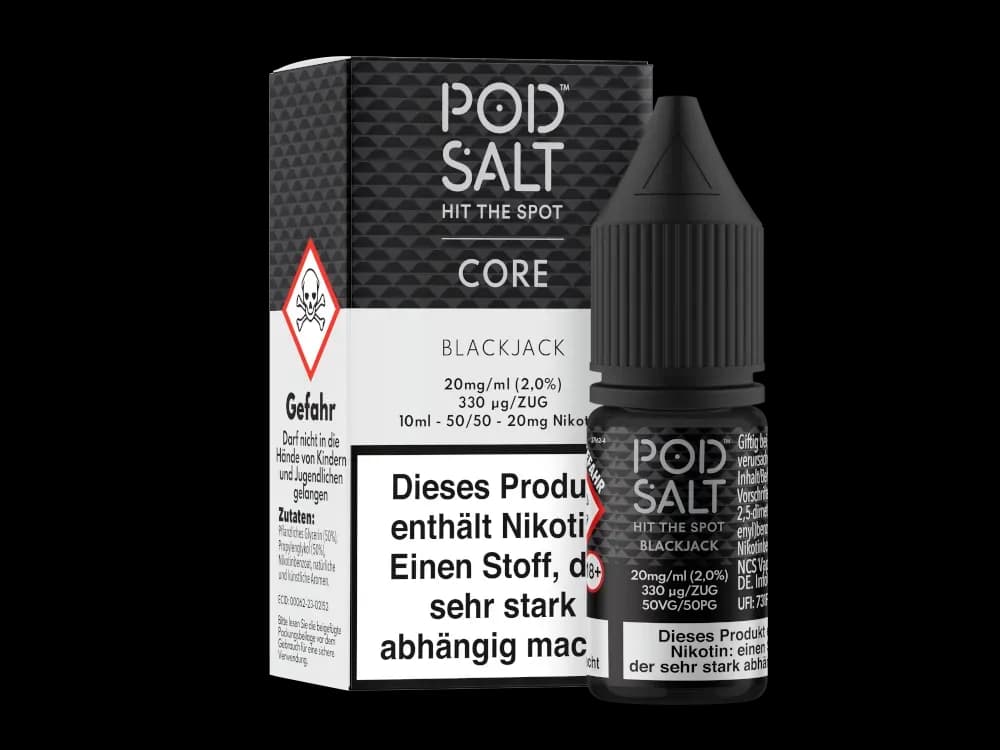 Pod Salt Core - Nikotinsalz Liquid - Blackjack (Packung: 1er Packung / Stärke: 20 mg/ml / Geschmack: Blackjack) (995,00 EUR / liter)