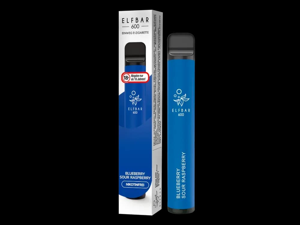 Elfbar 600 Einweg E-Zigarette - Blueberry (Packung: 1er Packung / Stärke: 0 mg/ml / Geschmack: Blueberry Sour Raspberry) (4475,00 EUR / liter)