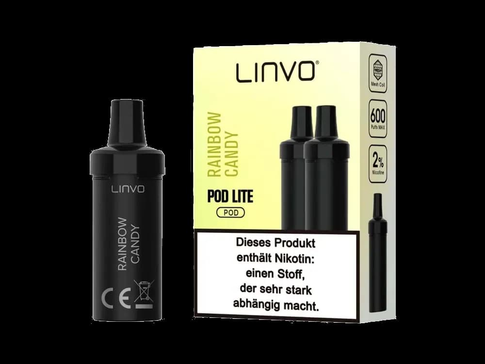 Linvo - Pod Lite Cartridge (2 Stück pro Packung) - Banana Ice Cream (Packung: 1er Packung / Stärke: 20 mg/ml / Geschmack: Rainbow Candy) (2487,50...