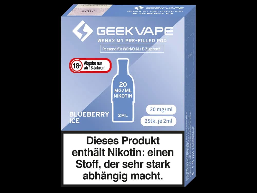 GeekVape - Wenax M1 Pod (2 Stück pro Packung) (Packung: 1er Packung / Stärke: 20 mg/ml / Geschmack: Blueberry Ice) (2487,50 EUR / liter)