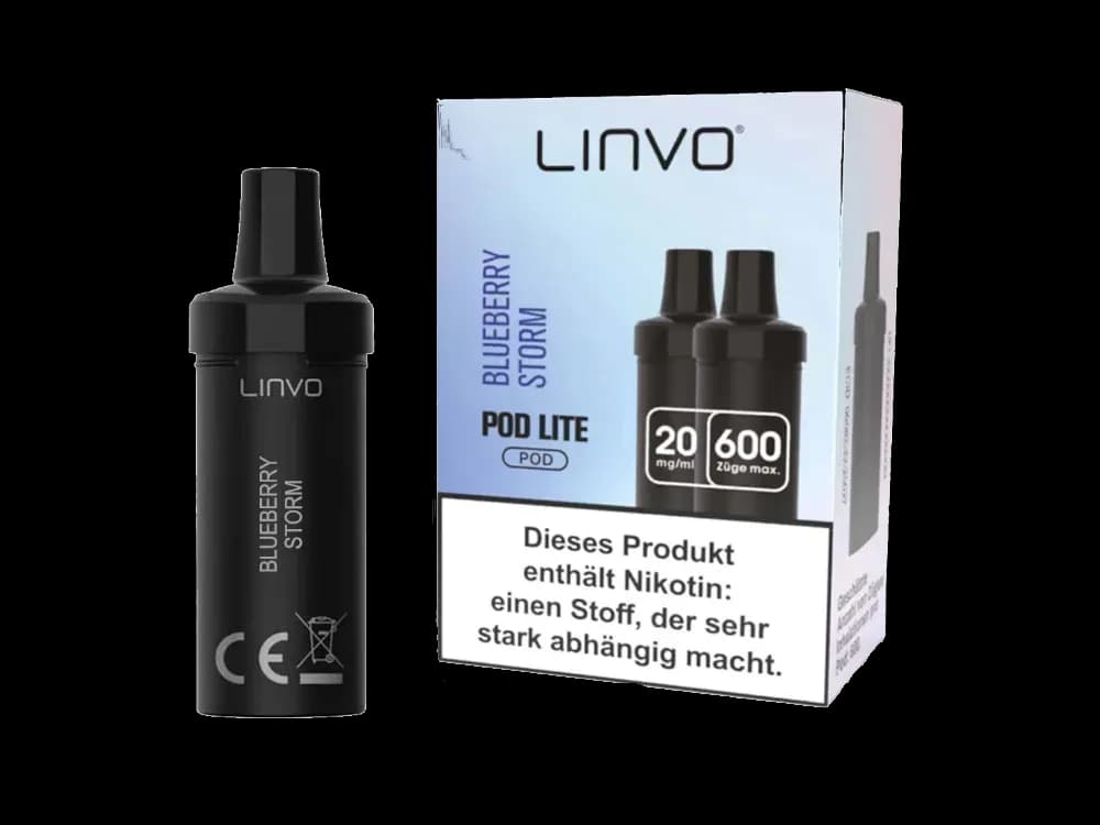 Linvo - Pod Lite Cartridge (2 Stück pro Packung) - Banana Ice Cream (Packung: 1er Packung / Stärke: 20 mg/ml / Geschmack: Blueberry Storm) (2487,50...