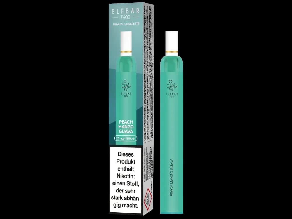 Elfbar T600 Einweg E-Zigarette - Blueberry (Packung: 1er Packung / Stärke: 20 mg/ml / Geschmack: Peach Mango Guava) (4475,00 EUR / liter)