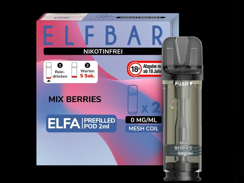 Elfbar Elfa Pod 20mg/ml (2 Stück) - Blue Razz Lemonade (Packung: 1er Packung / Stärke: 0 mg/ml / Geschmack: Mix Berries) (2987,50 EUR / liter)
