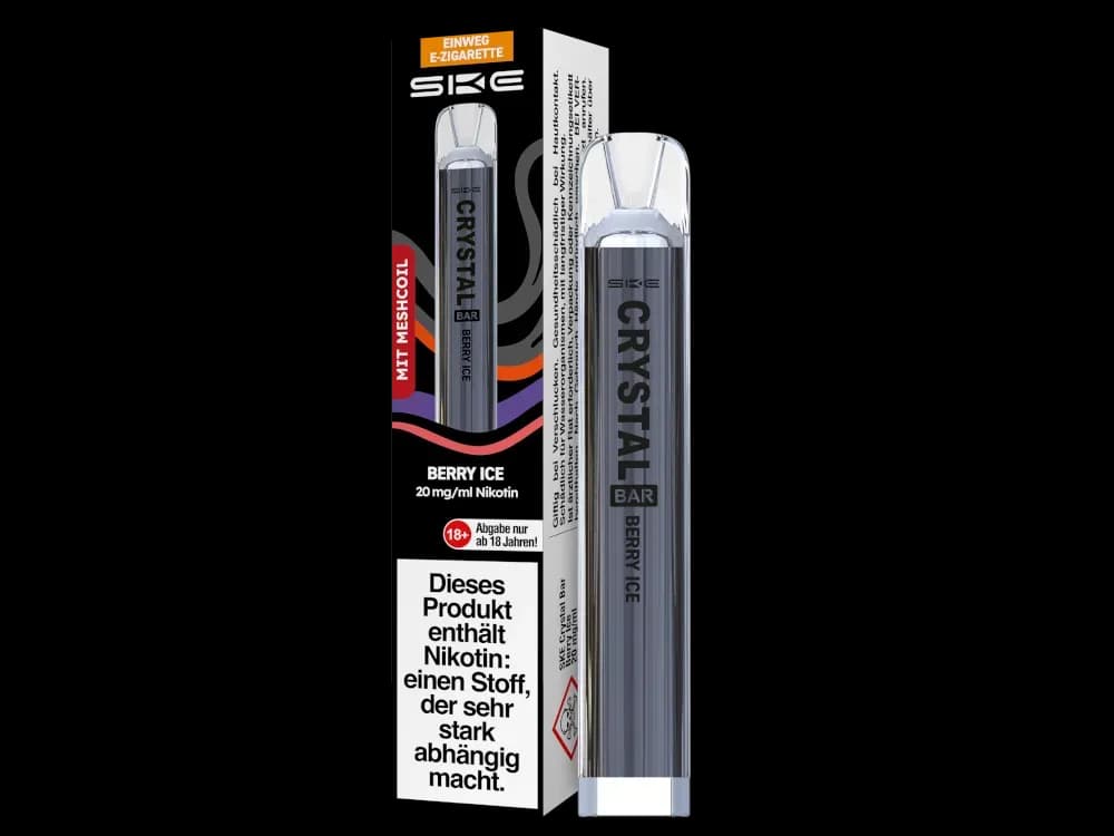 SKE - Crystal Bar Einweg E-Zigarette (Packung: 1er Packung / Stärke: 20 mg/ml / Geschmack: Berry Ice) (4475,00 EUR / liter)