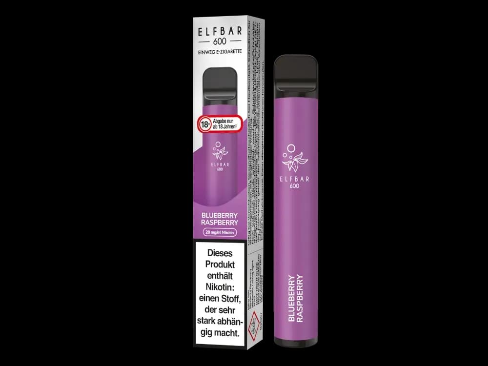 Elfbar 600 Einweg E-Zigarette - Apple Peach (Packung: 1er Packung / Stärke: 20 mg/ml / Geschmack: Blueberry Raspberry) (4475,00 EUR / liter)