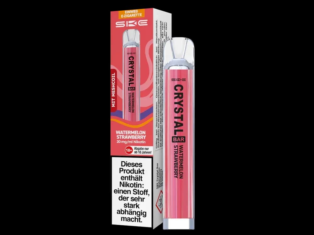 SKE - Crystal Bar Einweg E-Zigarette (Packung: 1er Packung / Stärke: 20 mg/ml / Geschmack: Watermelon Strawberry) (4475,00 EUR / liter)