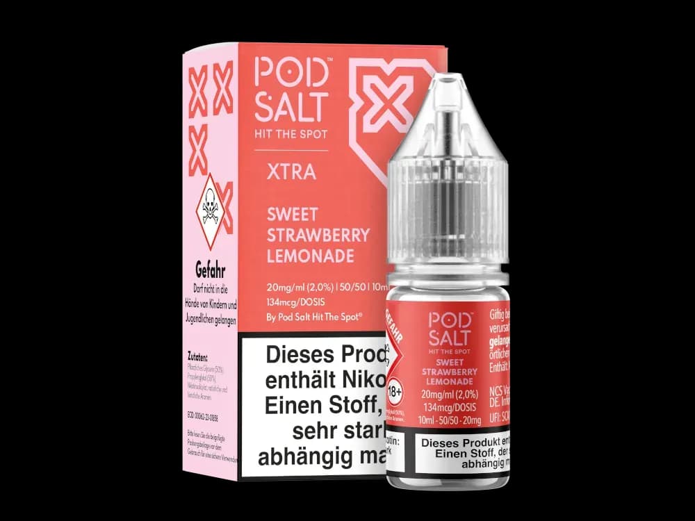 Pod Salt X - Nikotinsalz Liquid  - Sweet Strawberry Lemonade (Packung: 1er Packung / Stärke: 20 mg/ml / Geschmack: Sweet Strawberry Lemonade)...