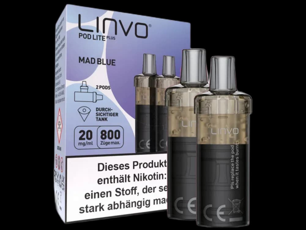 Linvo - Pod Lite Plus Cartridge 20 mg/ml (2 Stück pro Packung) - Blueberry Pomegranate Lemonade (Packung: 1er Packung / Stärke: 20 mg/ml /...