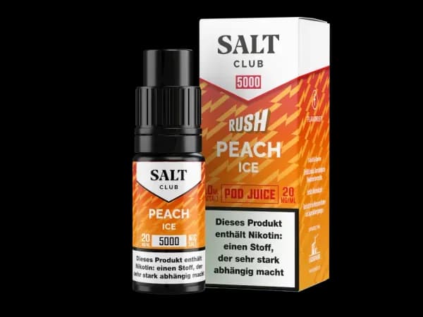 Salt Club - 5000 - Nikotinsalz Liquid 20 mg/ml - Peach Ice (Packung: 1er Packung / Stärke: 20 mg/ml / Geschmack: Peach Ice) (795,00 EUR / liter)