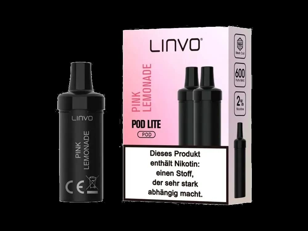 Linvo - Pod Lite Cartridge (2 Stück pro Packung) - Banana Ice Cream (Packung: 1er Packung / Stärke: 20 mg/ml / Geschmack: Pink Lemonade) (2487,50...