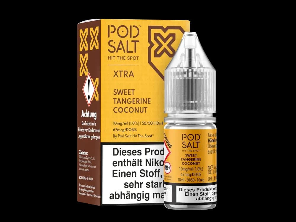 Pod Salt X - Nikotinsalz Liquid  - Sweet Tangerine Coconut (Packung: 1er Packung / Stärke: 10 mg/ml / Geschmack: Sweet Tangerine Coconut) (995,00...