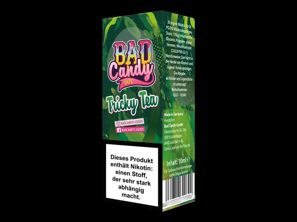 Bad Candy Liquids - Tricky Tea - Nikotinsalz Liquid  (Packung: 1er Packung / Stärke: 20 mg/ml) (895,00 EUR / liter)