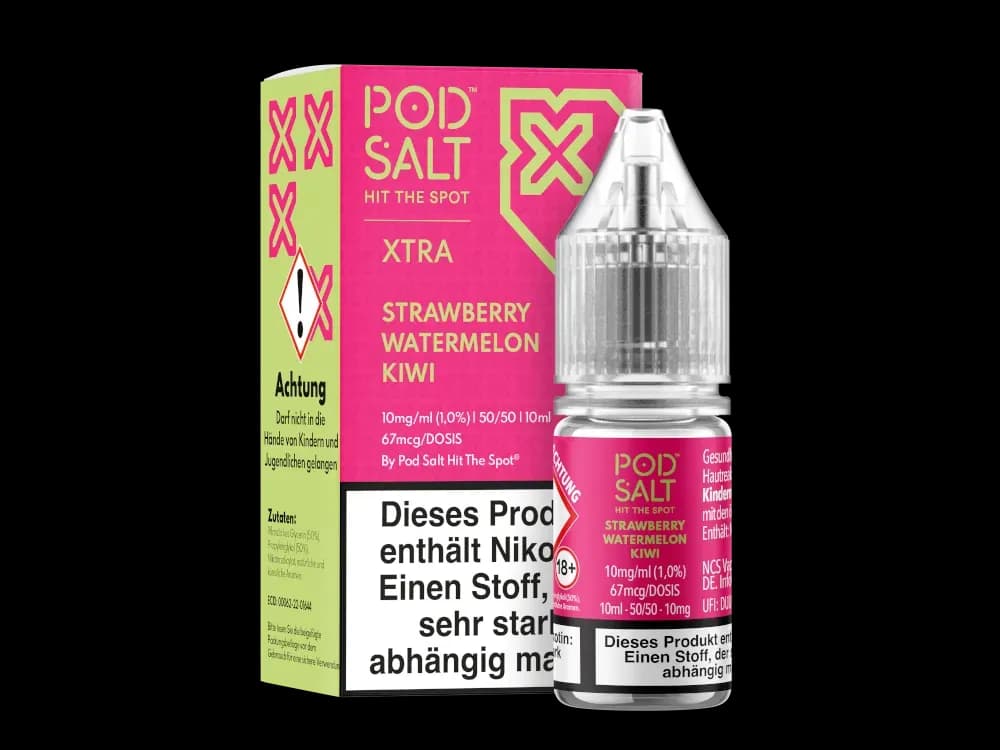 Pod Salt X - Nikotinsalz Liquid  - Strawberry Watermelon Kiwi (Packung: 1er Packung / Stärke: 10 mg/ml / Geschmack: Strawberry Watermelon Kiwi)...