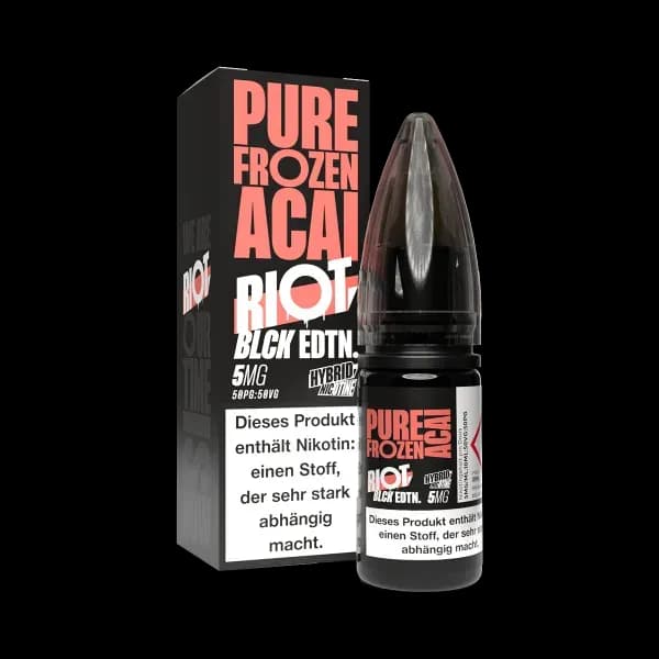 Riot Squad - BLCK Edition - Hybrid Nikotinsalz Liquid - Pure Frozen Acai (Packung: 1er Packung / Stärke: 20 mg/ml / Geschmack: Pure Frozen Acai)...