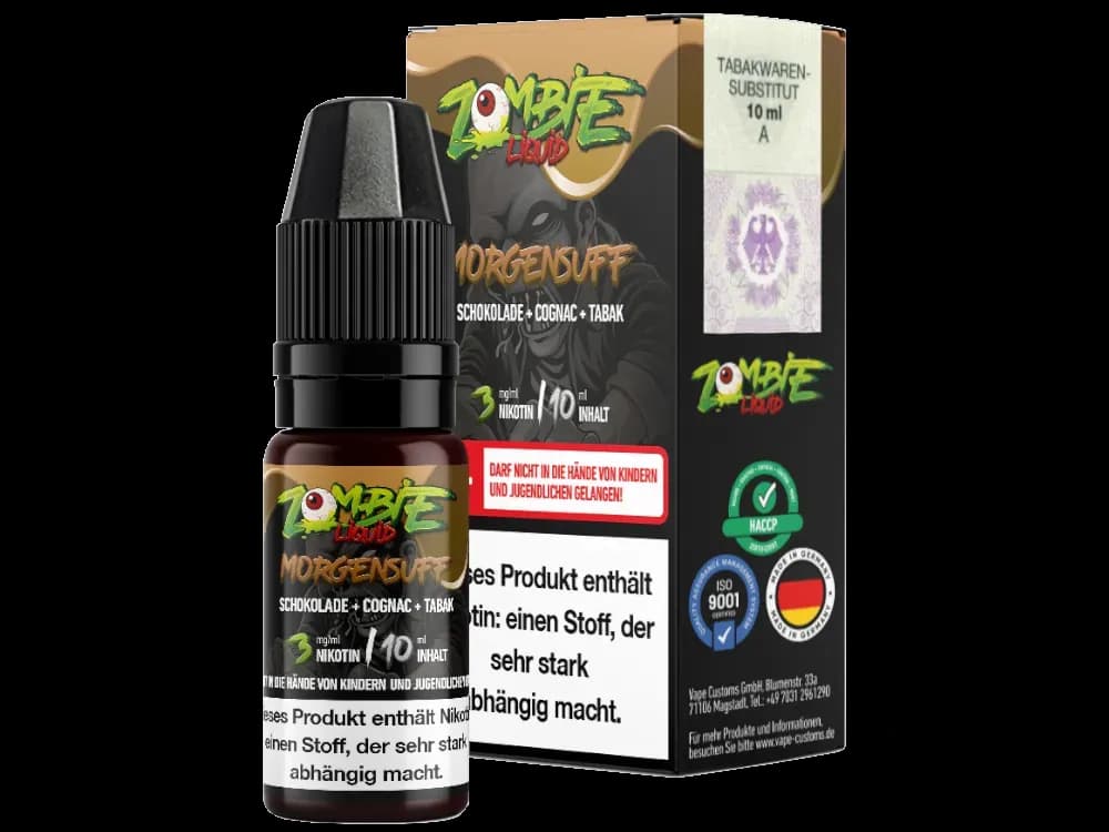 Zombie - E-Zigaretten Liquid - Morgensuff (Packung: 1er Packung / Stärke: 12 mg/ml / Geschmack: Morgensuff) (795,00 EUR / liter)