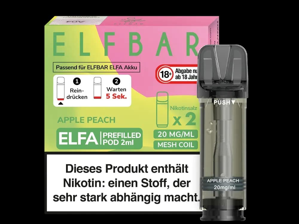 Elfbar Elfa Pod 20mg/ml (2 Stück) - Blue Razz Lemonade (Packung: 1er Packung / Stärke: 20 mg/ml / Geschmack: Apple Peach) (2987,50 EUR / liter)