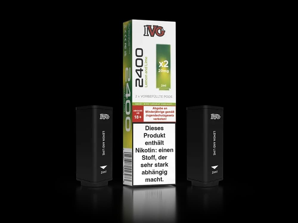 IVG - 2400 Pod 20mg/ml (2 Stück pro Packung) - Blue Razz Cherry (Packung: 1er Packung / Stärke: 20 mg/ml / Geschmack: Lemon & Lime) (2237,50 EUR /...