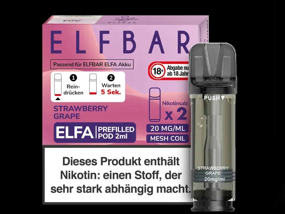 Elfbar Elfa Pod 20mg/ml (2 Stück) - Blue Razz Lemonade (Packung: 1er Packung / Stärke: 20 mg/ml / Geschmack: Strawberry Grape) (2987,50 EUR / liter)