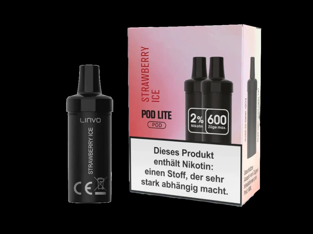 Linvo - Pod Lite Cartridge (2 Stück pro Packung) - Banana Ice Cream (Packung: 1er Packung / Stärke: 20 mg/ml / Geschmack: Strawberry Ice) (2487,50...