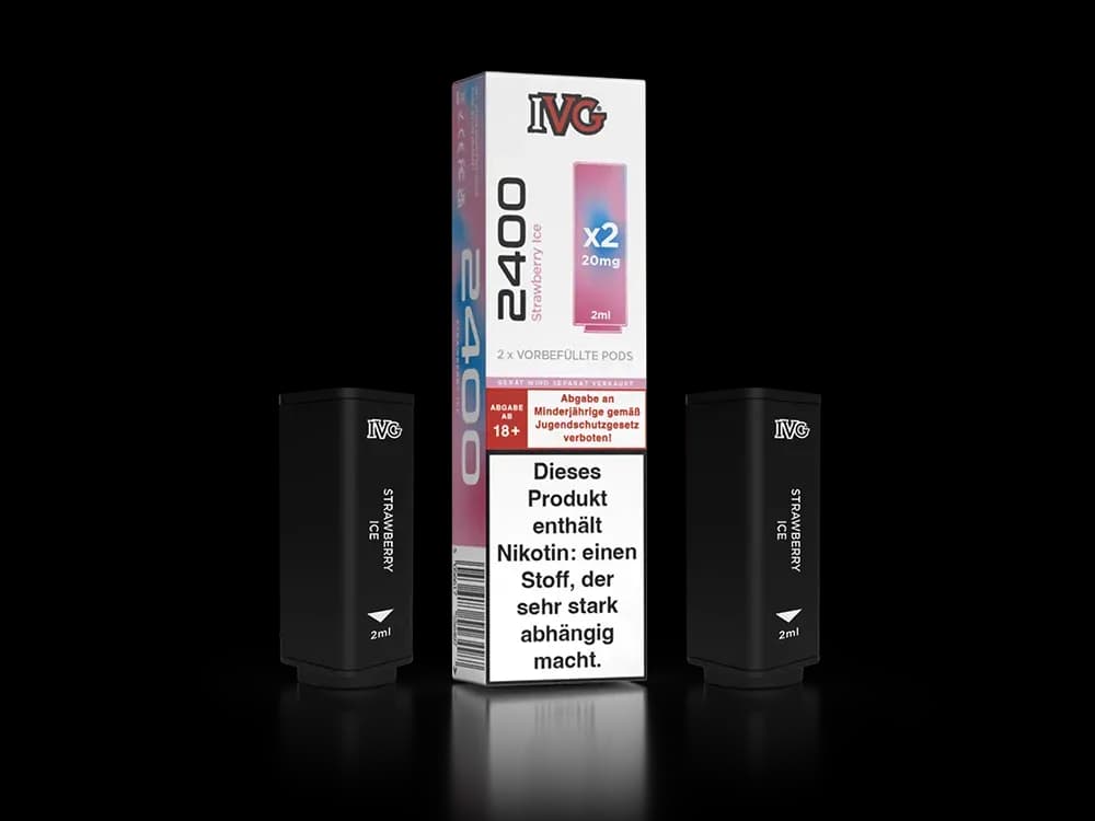 IVG - 2400 Pod 20mg/ml (2 Stück pro Packung) - Blue Razz Cherry (Packung: 1er Packung / Stärke: 20 mg/ml / Geschmack: Strawberry Ice) (2237,50 EUR...