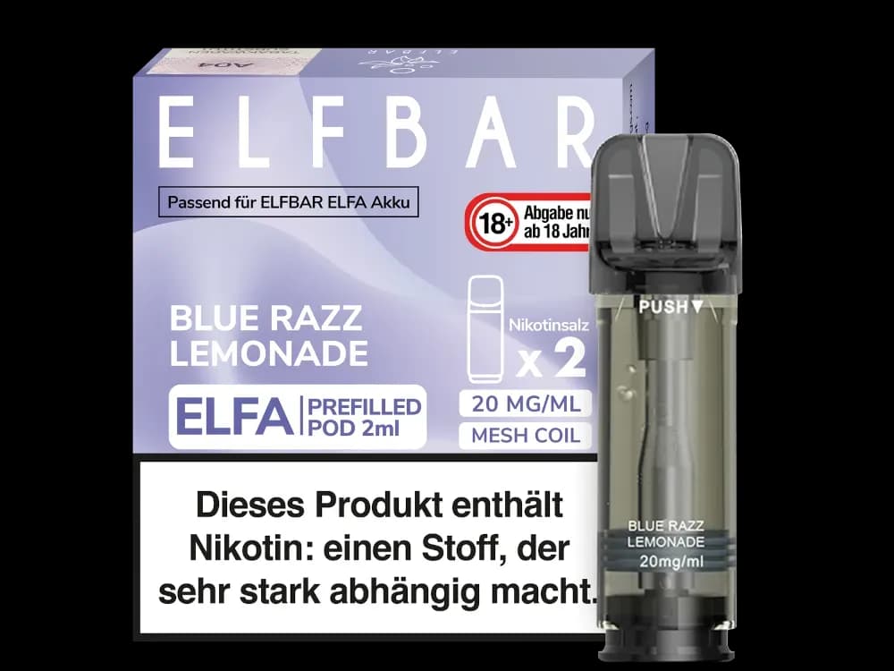 Elfbar Elfa Pod 20mg/ml (2 Stück) - Blue Razz Lemonade (Packung: 1er Packung / Stärke: 20 mg/ml / Geschmack: Blue Razz Lemonade) (2987,50 EUR / liter)