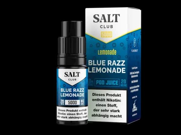 Salt Club - 5000 - Nikotinsalz Liquid 20 mg/ml - Blue Razz Lemonade (Packung: 1er Packung / Stärke: 20 mg/ml / Geschmack: Blue Razz Lemonade)...