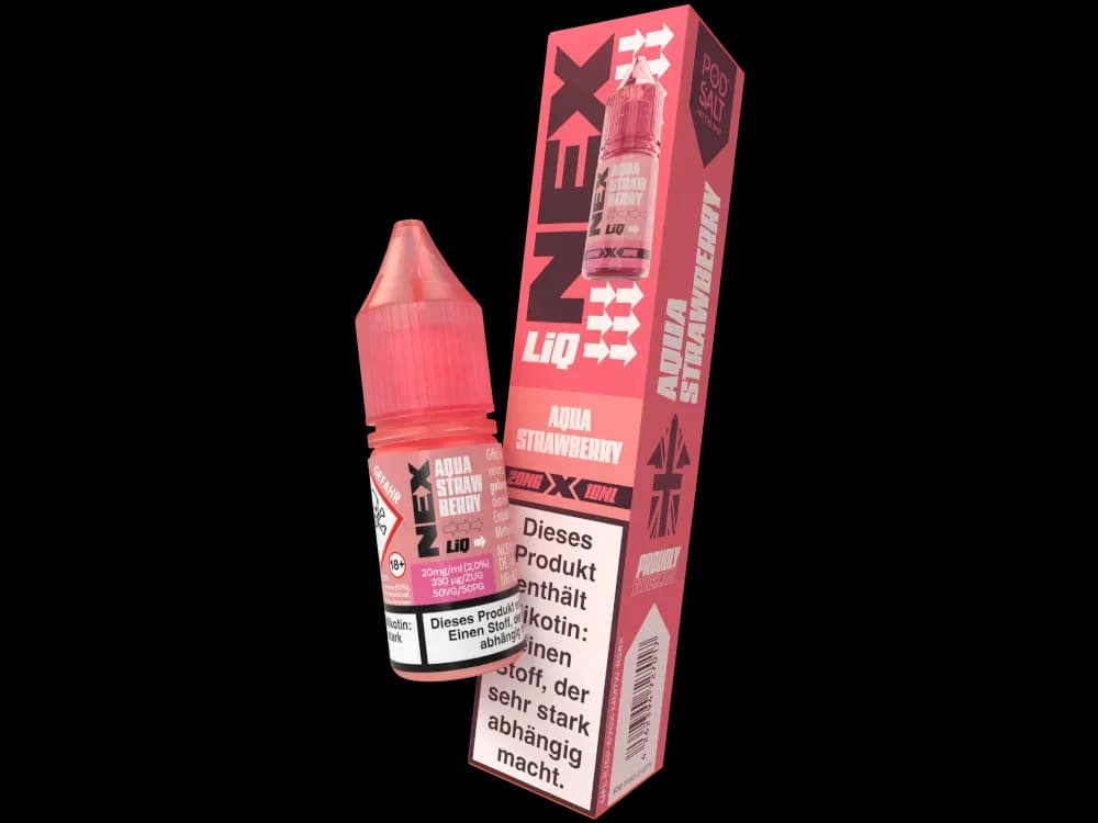 Pod Salt - NexLiq - Nikotinsalz Liquid - Aqua Strawberry (Packung: 1er Packung / Stärke: 20 mg/ml / Geschmack: Aqua Strawberry) (995,00 EUR / liter)