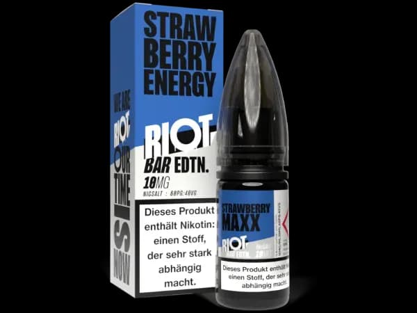 Riot Squad - BAR EDTN. - Nikotinsalz Liquid - Strawberry MAXX Energy (Packung: 1er Packung / Stärke: 20 mg/ml / Geschmack: Strawberry MAXX Energy)...