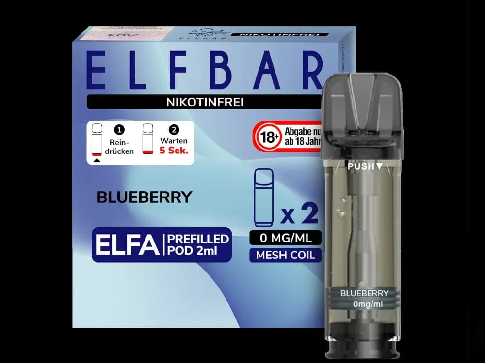 Elfbar Elfa Pod 20mg/ml (2 Stück) - Blue Razz Lemonade (Packung: 1er Packung / Stärke: 0 mg/ml / Geschmack: Blueberry) (2987,50 EUR / liter)